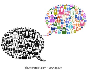 people icons in speech bubble