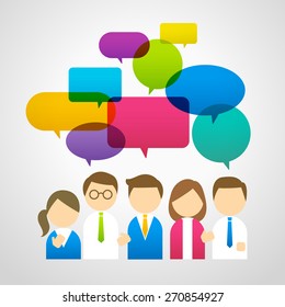 People icons with speech bubbles