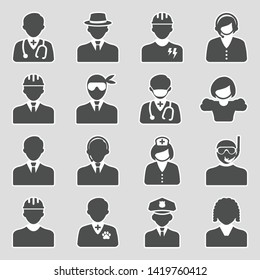 People Icons. Sticker Design. Vector Illustration.