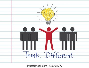 people icons think different idea design