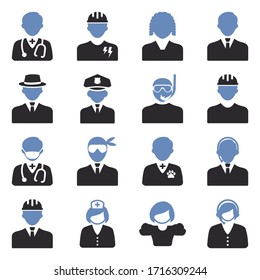 People Icons. Two Tone Flat Design. Vector Illustration.