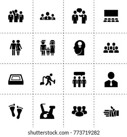 People icons. vector collection filled people icons. includes symbols such as businessman, businessmen communication, businessmen group. use for web, mobile and ui design.