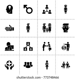 People icons. vector collection filled people icons. includes symbols such as businessman handshake, user and computer, connection, idea. use for web, mobile and ui design.