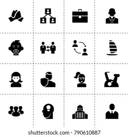 People icons. vector collection filled people icons. includes symbols such as businessmen communication, case, businessman, woman. use for web, mobile and ui design.