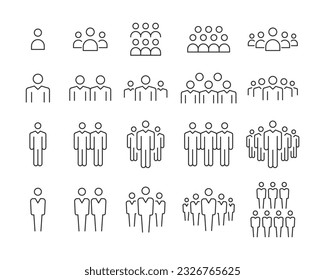 Iconos de la gente - Línea de vectores. Stroke editable.
