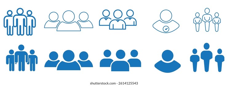 People Icons - Vector Line. Editable Stroke.