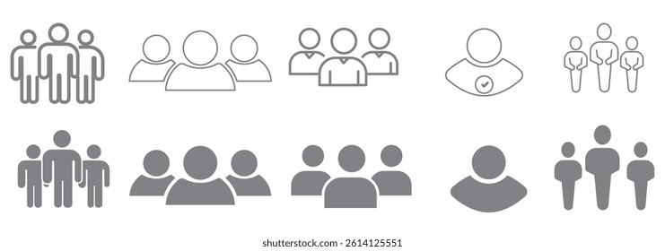 People Icons - Vector Line. Editable Stroke.