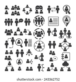 people icons vector set, people network icons, human resources and management icons