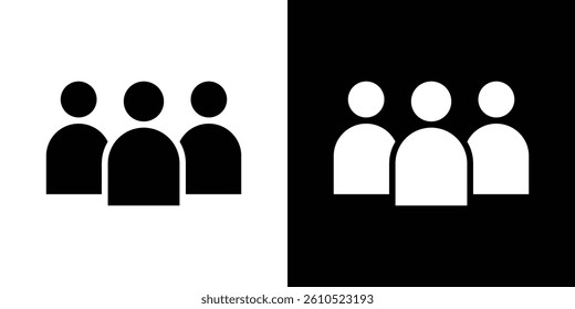 people icons vector set in solid flat style