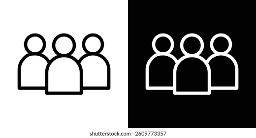 people icons vector set in stroke line style