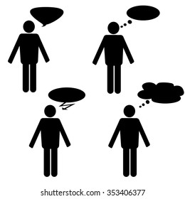 People icons vector. Speaking people