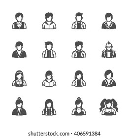 People Icons with White Background