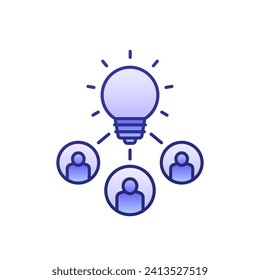 people with an idea icon with outline