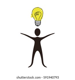people with idea icon stock, vector illusration design image