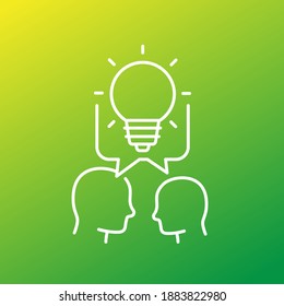 people and an idea line vector icon