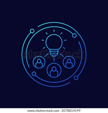 people with an idea line vector icon