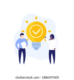 people and an idea vector illustration