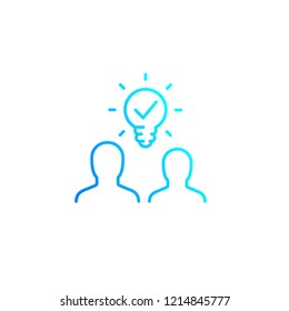 people with idea vector line icon