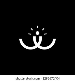 The people in the ideal lamp Branding Identity Corporate vector logo design template Isolated on a light background - Vector