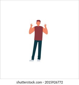 people illustration flat man cool and happy character 