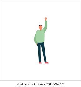 people illustration flat man cool and happy character 