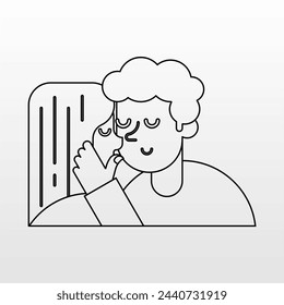 People illustration in outline style. Outline drawing illustration. Outline drawing doodle element