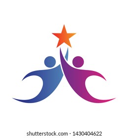 People Illustration Reachi... Education Logo Design