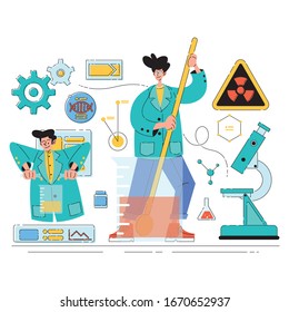 People Illustration Scientist Chemical Experiment