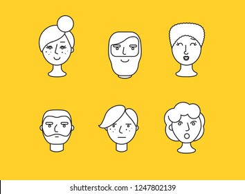 People illustration start-up persona different ethnicity