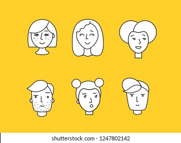 People illustration start-up persona different ethnicity