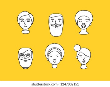 People illustration start-up persona different ethnicity