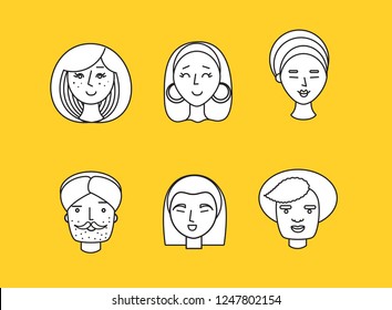 People illustration start-up persona different ethnicity