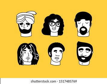 People illustration start-up persona different ethnicity