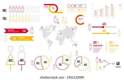 People Infographics, gender pictographic vector for presentation and website