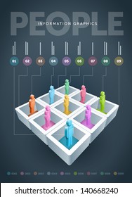People information cubes infographic template. Elements are layered separately in vector file.