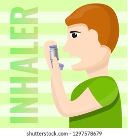 People inhaler use concept background. Cartoon illustration of people inhaler use vector concept background for web design