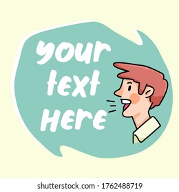 people insert text cute cartoon character note text space banner design