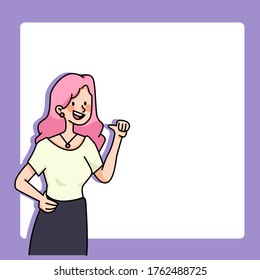 Menschen setzen Text süße Cartoon-Zeichenkommentar-Leerzeichen-Design ein