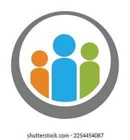 people inside circle logo template
