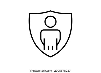 People insurance icon. insurance symbol, protection, safety, health. Line icon style design. Simple vector design editable