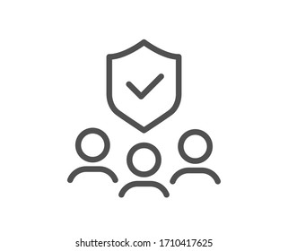 People Insurance Line Icon. Health Coverage Sign. Life Protection Policy Symbol. Quality Design Element. Editable Stroke. Linear Style People Insurance Icon. Vector