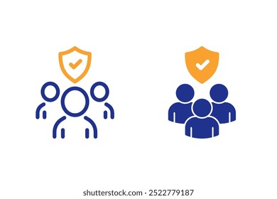 People insurance line icon. Health coverage sign. Life protection policy symbol. Quality design element. Vector illustration 