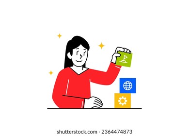 People Interested in Self Development Activity Illustration in flat style design for your education, school organization, finance, and business 