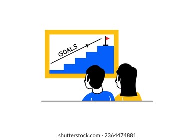 People Interested in Self Development Activity Illustration in flat style design for your education, school organization, finance, and business 