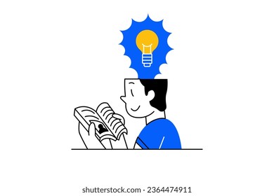 People Interested in Self Development Activity Illustration in flat style design for your education, school organization, finance, and business 
