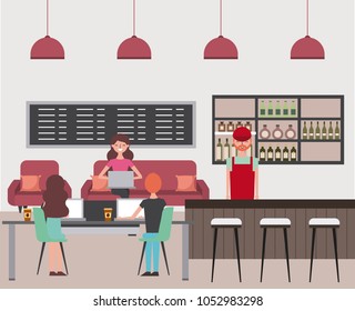 people interior coffee shop or bar restaurant