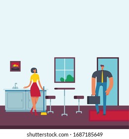 Icono del objeto interior de la cocina de la gente conjunto vectorial ilustración plana eps 10