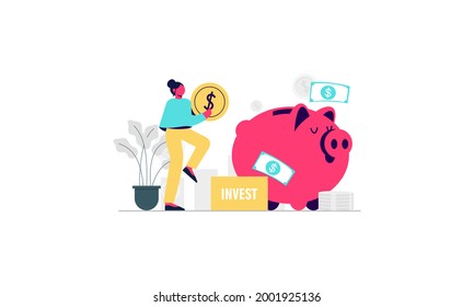 People investing concept illustration vector