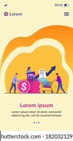 People investing their money in venture fund vector illustration. Business people financing high potential company innovation. Money transaction with credit card