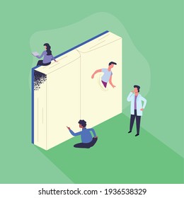 people with isometric big book